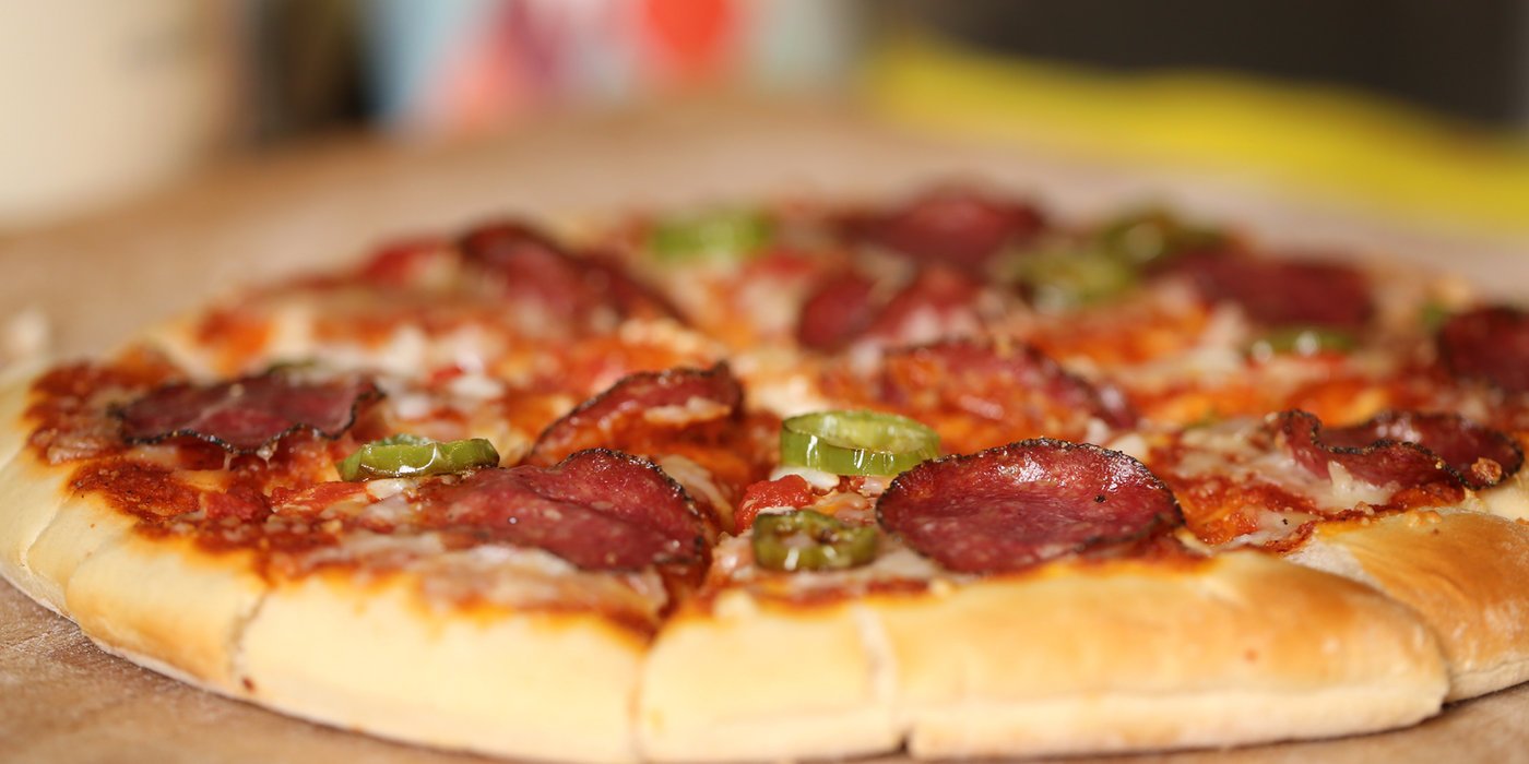 Freshly baked pizza