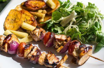 Kebab skewers on the grill